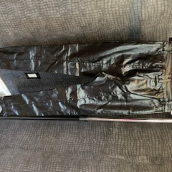 Black wet look trousers with tapered leg - Picture 2 of 2